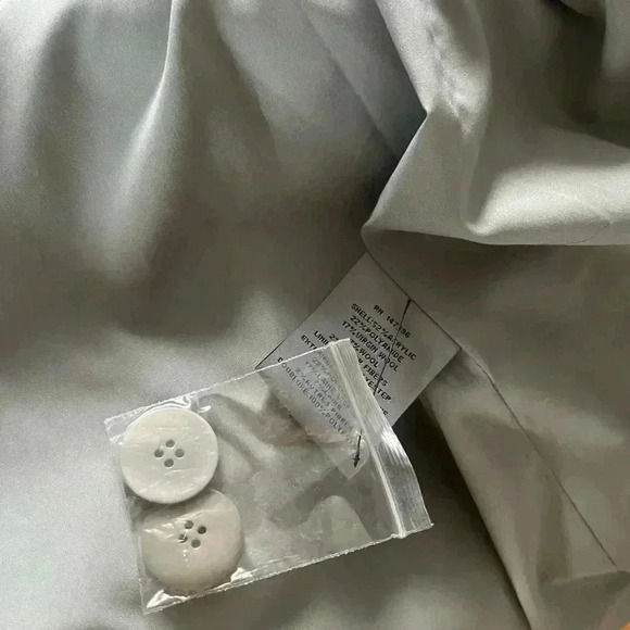 ZAC POSEN|Wool Gray Open Blanket Cape Coat Pockets Minimalist Timeless Capsule|S - Picture 10 of 14